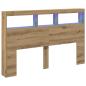 Preview: LED-Kopfteil mit Ablagen Artisan-Eiche 160x17x102 cm