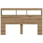 Preview: LED-Kopfteil mit Ablagen Artisan-Eiche 160x17x102 cm