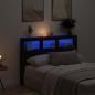 Preview: ARDEBO.de - LED-Kopfteil mit Ablagen Schwarz Eichen-Optik 140x17x102 cm