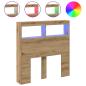 Preview: LED-Kopfteil mit Ablagen Artisan-Eiche 100x17x102 cm
