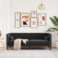 Preview: Chesterfield-Sofa mit Nackenrollen 3-Sitzer Schwarz Samt