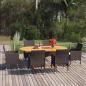 Preview: ARDEBO.de - 7-tlg. Garten-Essgruppe mit Kissen Braun