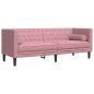 Preview: Chesterfield-Sofa mit Nackenrollen 3-Sitzer Rosa Samt