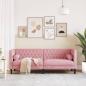 Preview: Chesterfield-Sofa mit Nackenrollen 3-Sitzer Rosa Samt