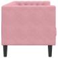 Preview: Chesterfield-Sofa mit Nackenrollen 3-Sitzer Rosa Samt