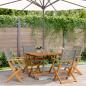 Preview: ARDEBO.de - 5-tlg. Garten-Essgruppe Grau Poly Rattan und Massivholz
