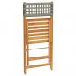Preview: 5-tlg. Garten-Essgruppe Grau Poly Rattan und Massivholz