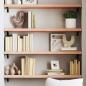 Preview: ARDEBO.de - Wandregal 80x30x(2-4) cm Massivholz Eiche Unbehandelt