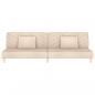 Preview: Schlafsofa 2-Sitzer mit 2 Kissen Creme Stoff