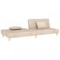 Preview: Schlafsofa 2-Sitzer mit 2 Kissen Creme Stoff
