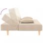 Preview: Schlafsofa 2-Sitzer mit 2 Kissen Creme Stoff