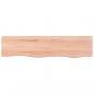 Preview: Wandregal Hellbraun 80x20x2 cm Massivholz Eiche Behandelt
