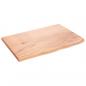 Preview: Tischplatte Hellbraun 60x40x2 cm Massivholz Eiche Behandelt