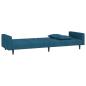 Preview: Schlafsofa 2-Sitzer mit 2 Kissen Blau Samt