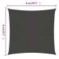 Preview: Sonnensegel 160 g/m² Anthrazit 6x6 m HDPE