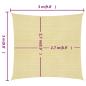Preview: Sonnensegel 160 g/m² Beige 3x3 m HDPE