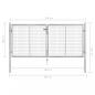 Preview: Gartentor Verzinkter Stahl 306 x 150 cm Silbern