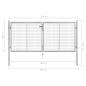 Preview: Gartentor Verzinkter Stahl 306 x 150 cm Silbern