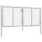 Preview: Gartentor Verzinkter Stahl 306 x 150 cm Silbern