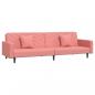 Preview: Schlafsofa 2-Sitzer mit 2 Kissen Rosa Samt