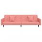Preview: Schlafsofa 2-Sitzer mit 2 Kissen Rosa Samt