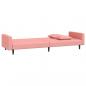 Preview: Schlafsofa 2-Sitzer mit 2 Kissen Rosa Samt