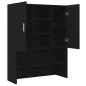 Preview: Waschmaschinenschrank Schwarz Eichen-Optik 70,5x25,5x90 cm