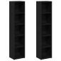 Preview: CD-Regale 2Stk. Schwarz Eichen-Optik 21x16x93,5cm Holzwerkstoff