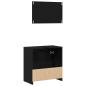 Preview: Badschrank mit Spiegel Schwarz Eichen-Optik Holzwerkstoff