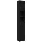 Preview: Badschrank Schwarz Eichen-Optik 32x25,5x190 cm Holzwerkstoff