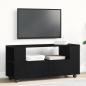 Preview: ARDEBO.de - TV-Schrank mit Rollen Schwarz Eichen-Optik 102x34,5x43cm