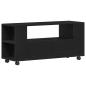 Preview: TV-Schrank mit Rollen Schwarz Eichen-Optik 102x34,5x43cm