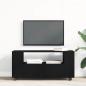Preview: TV-Schrank mit Rollen Schwarz Eichen-Optik 102x34,5x43cm