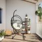 Preview: Hängesessel Ei-Design mit Ständer Beige Rattan und Stahl