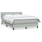 Preview: ARDEBO.de - Boxspringbett mit Matratze Hellgrau 160x220 cm Samt