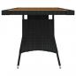 Preview: Gartentisch Schwarz 160x70x72cm Poly Rattan & Massivholz Akazie