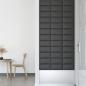 Preview: Wandpaneele 12 Stk. Grau 30x15 cm Kunstleder 0,54 m²