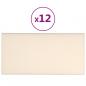 Preview: Wandpaneele 12 Stk. Creme 30x15 cm Samt 0,54 m²