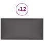Preview: Wandpaneele 12 Stk. Grau 60x30 cm Kunstleder 2,16 m²
