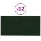 Preview: Wandpaneele 12 Stk. Dunkelgrün 60x30 cm Samt 2,16 m²