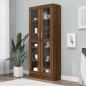 Preview: ARDEBO.de - Vitrinenschrank Braun Eichen-Optik 82,5x30,5x185,5 cm