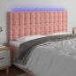 Preview: ARDEBO.de - LED Kopfteil Rosa 160x5x118/128 cm Samt