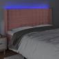 Preview: LED Kopfteil Rosa 163x16x118/128 cm Samt