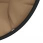 Preview: Hängesessel Ei-Design mit Ständer Taupe Rattan und Stahl