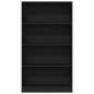 Preview: Bücherregal 4 Fächer Schwarz Eichen-Optik 80x24x143 cm