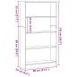Preview: Bücherregal 4 Fächer Schwarz Eichen-Optik 80x24x143 cm