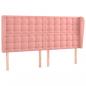 Preview: Kopfteil mit Ohren Rosa 163x23x118/128 cm Samt