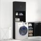 Preview: ARDEBO.de - Waschmaschinenschrank Schwarz Eichen-Optik 64x24x190 cm