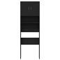 Preview: Waschmaschinenschrank Schwarz Eichen-Optik 64x24x190 cm