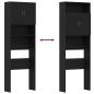 Preview: Waschmaschinenschrank Schwarz Eichen-Optik 64x24x190 cm